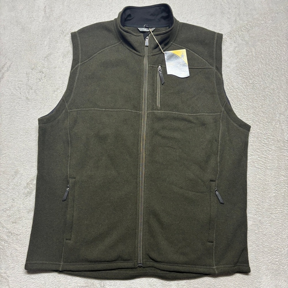 Smartwool Echo Lake Vest Mens XXL Loden Heather Green Wool Fleece Full Zip NWT